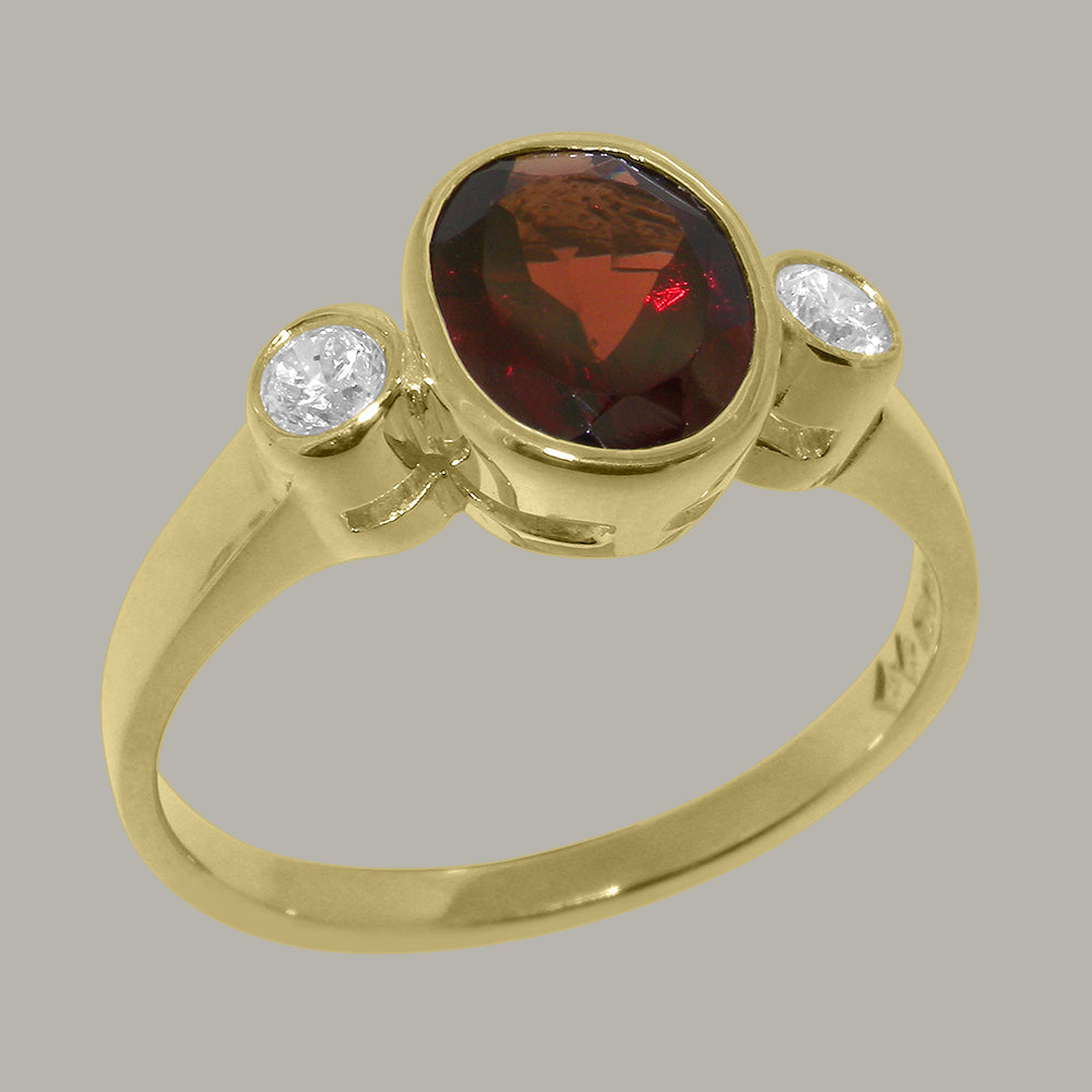9k Yellow Gold Garnet Diamond Ring D489840