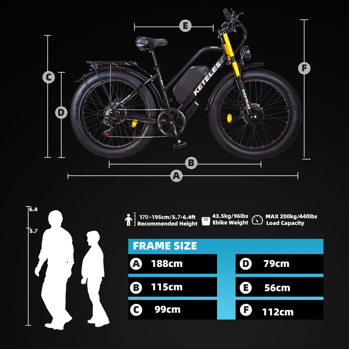 26" Fat Tire Electric Mountain Bike with Removable Battery T945213