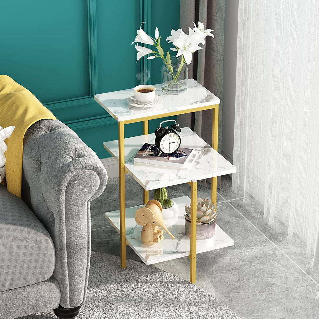 Gold Coffee Table Set of 3 with Metal Frame W79850