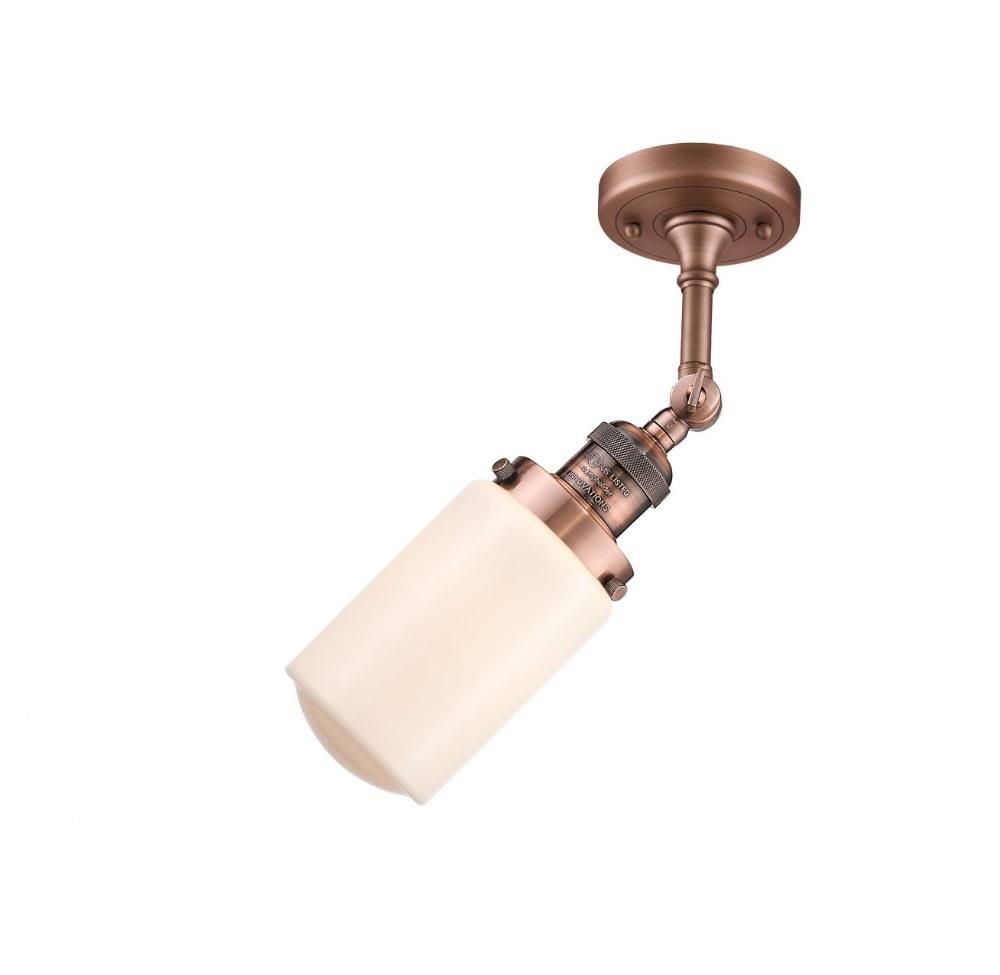 Black Antique Brass Semi-Flush Mount Light S7158
