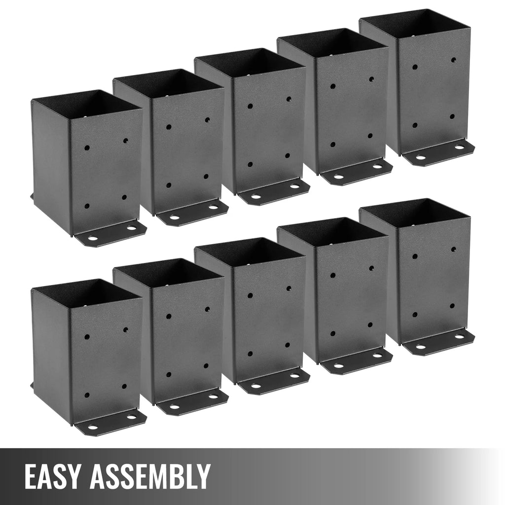 4 x 4 Post Base 10 PCS Black Powder-Coated Steel L769219
