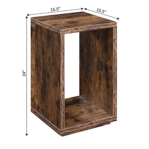 White Faux Marble End Table with Shelf Z9408