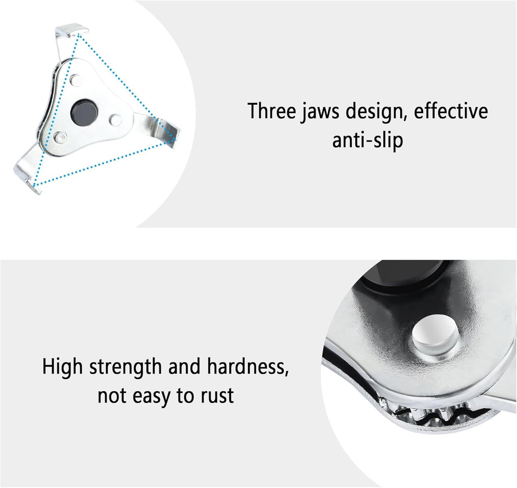 3 Jaw 2 Way Adjustable Oil Filter Wrench Tool U41639