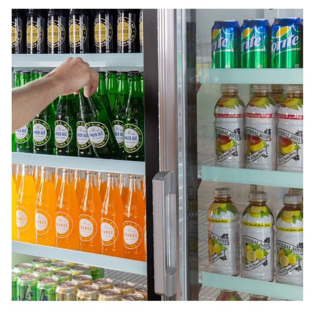 Heavy Duty 45 cu. ft. Commercial Refrigerator Merchandiser 2 Glass Door Stainless Steel G979202