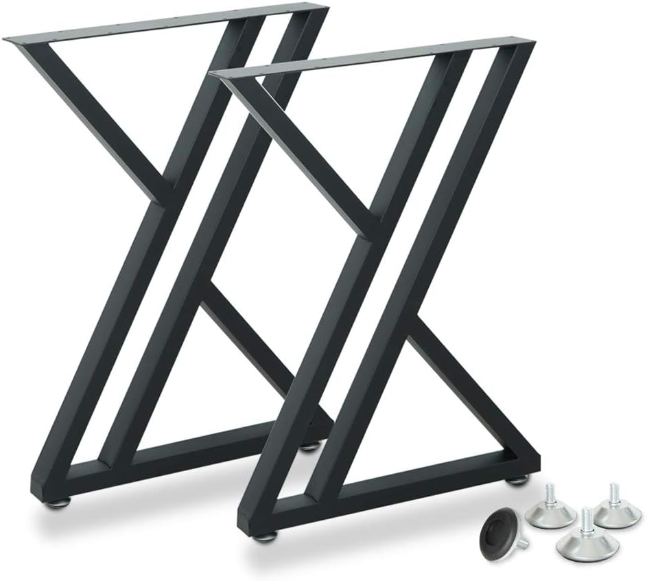 28 inch Black Cast Iron Table Legs Set of 2 K512