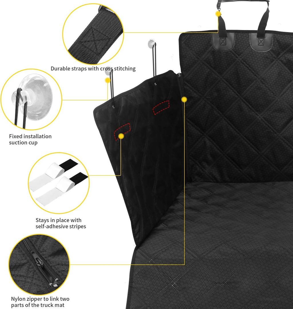 Waterproof Non-Slip Dog Cargo Liner with Side Walls Protector and Bumper Flap Black Pack of 2 T45692