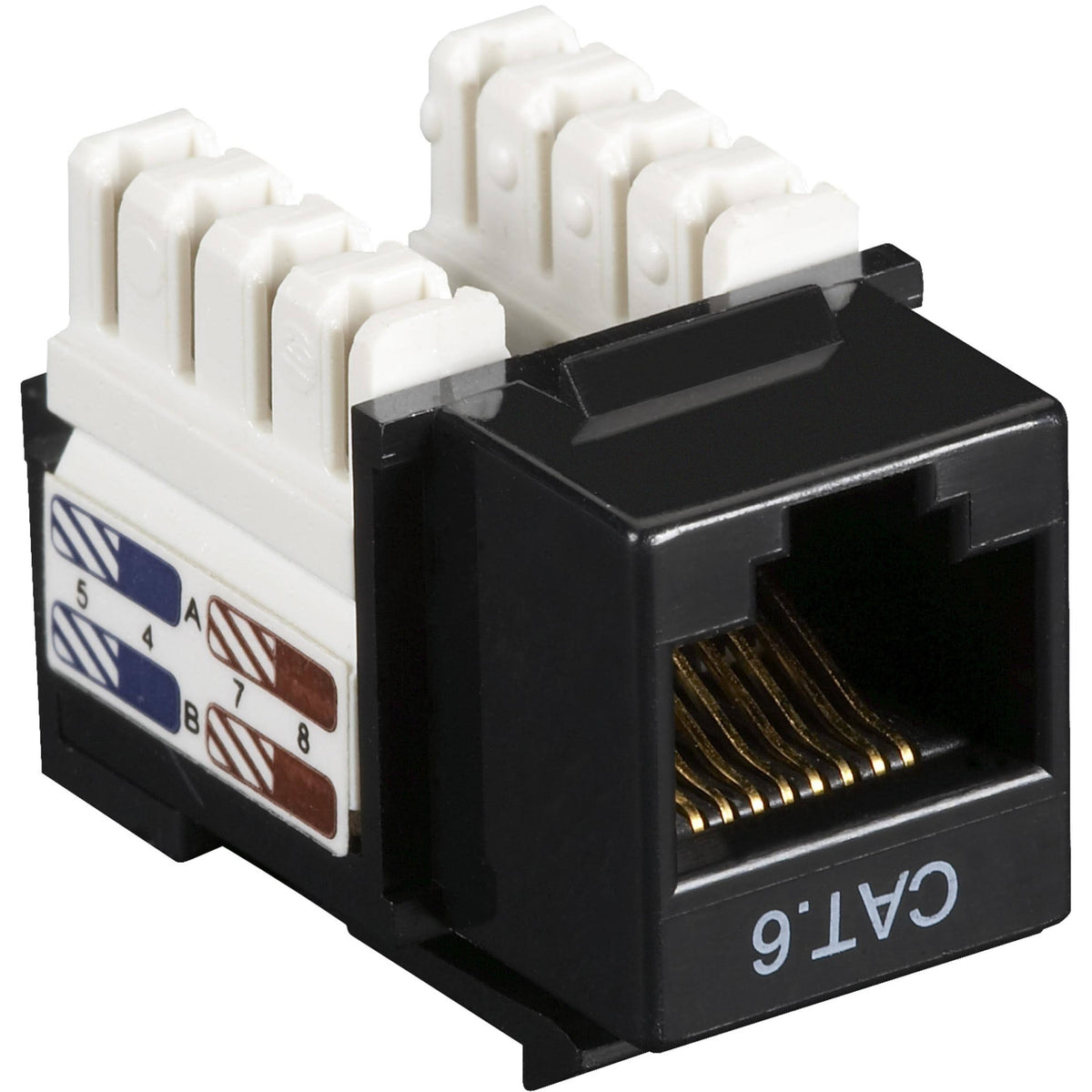 Black Cat6 Keystone Jack 25-Pack A992379