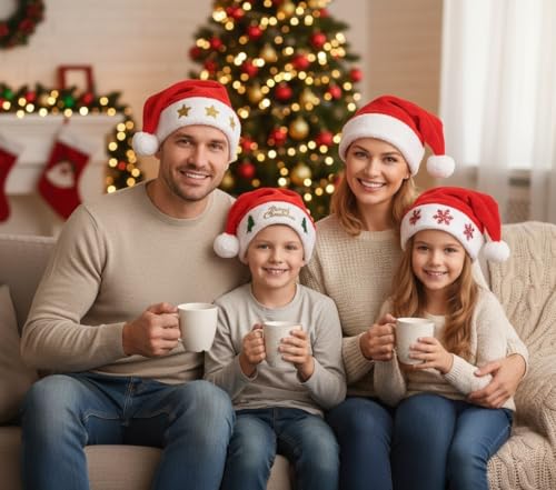 Christmas Santa Hats with Jingle Bell Necklaces D9095