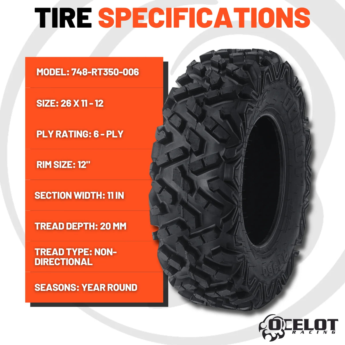 26 x 11 - 12 ATV/UTV Tire D692