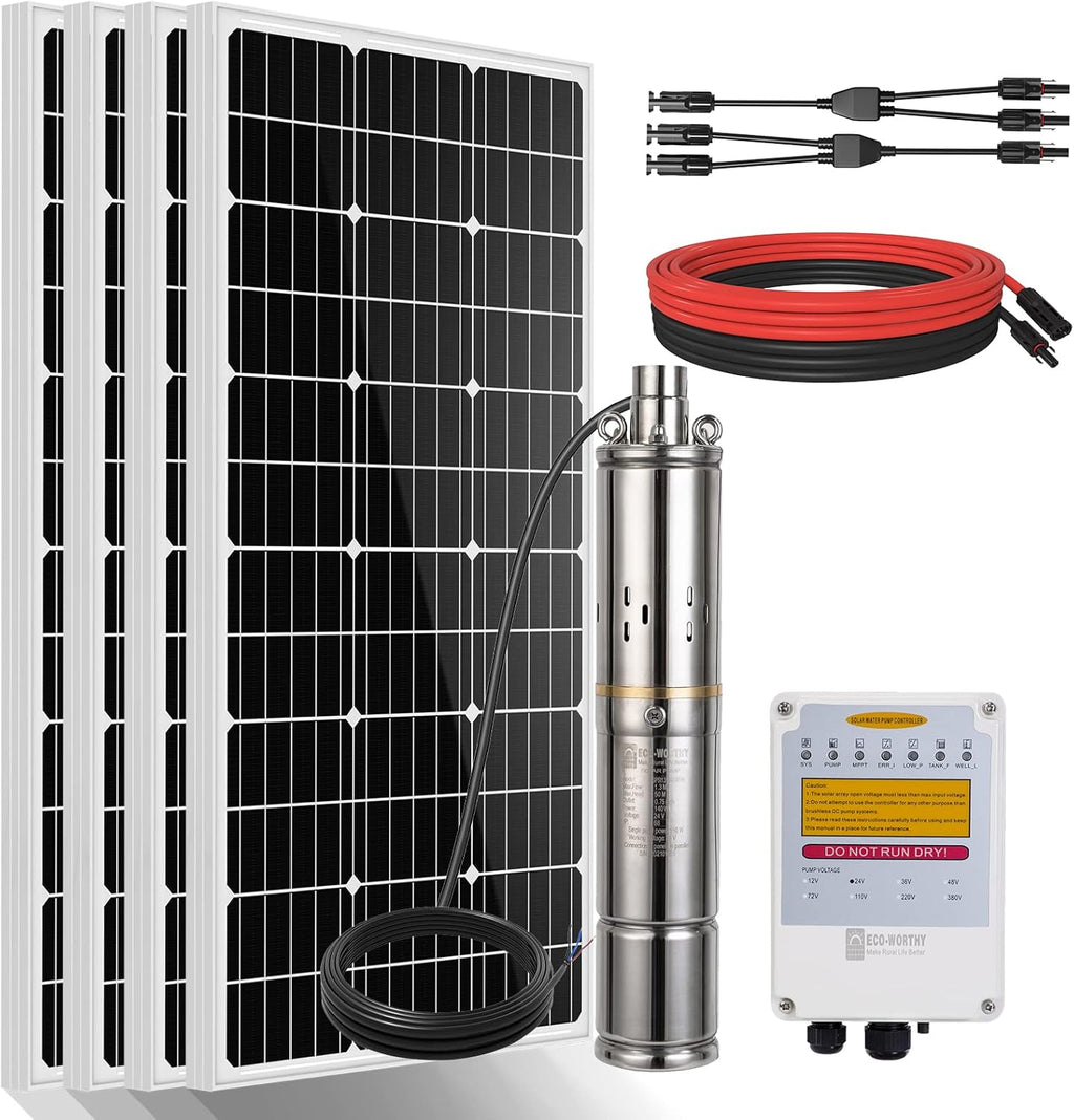 24V 400W Submersible Solar Well Pump Kit E82402