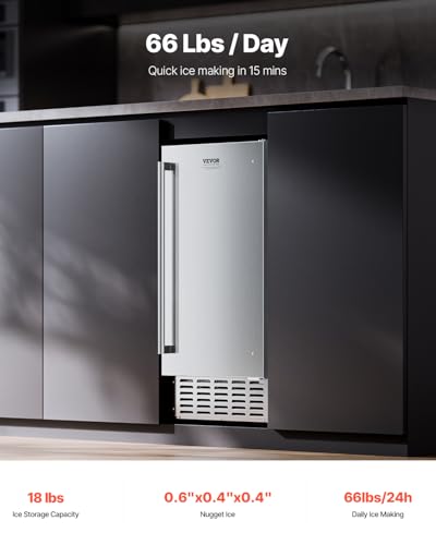 Under Counter Stainless Steel Ice Maker with Reversible Door O150438
