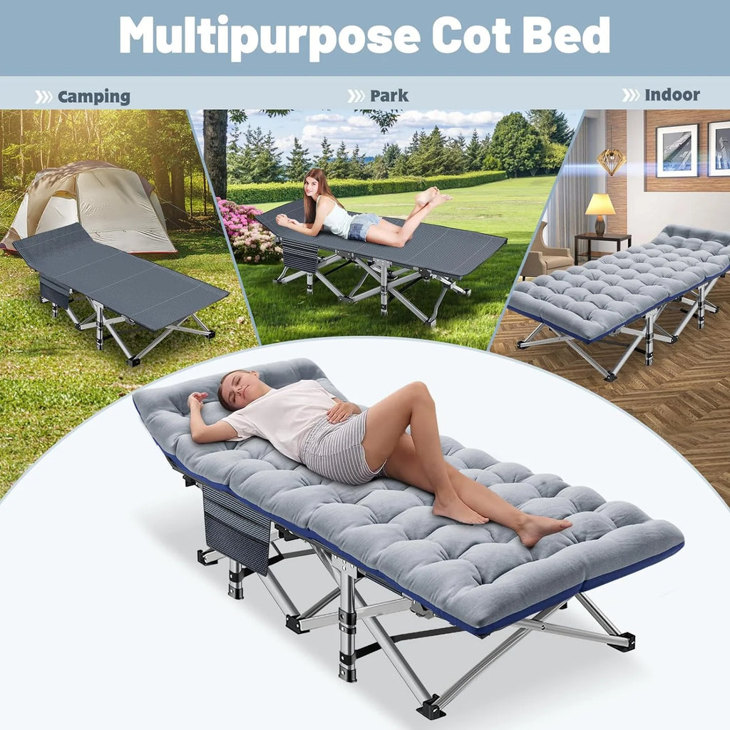Folding Camping Cot with Mattress & Carry Bag P66701