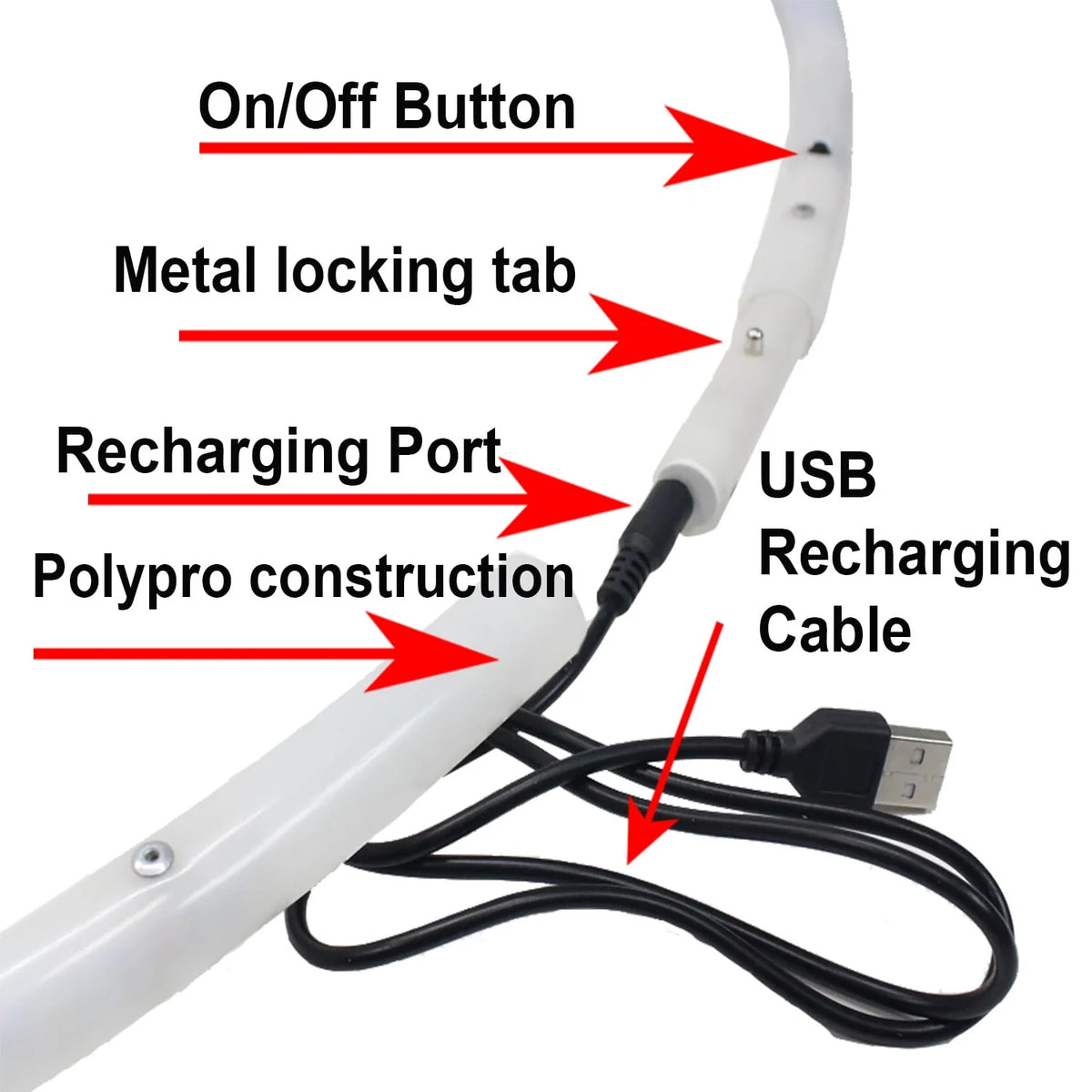 LED Rechargeable Collapsible Hula Hoop K446621