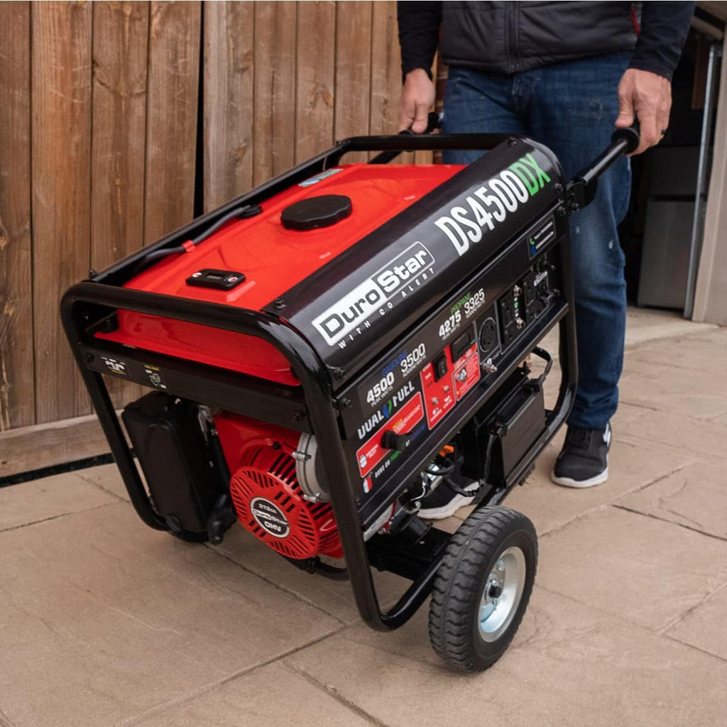 Dual Fuel Portable Generator 4850 Watt Gas or Propane Electric Start Red Black C51064