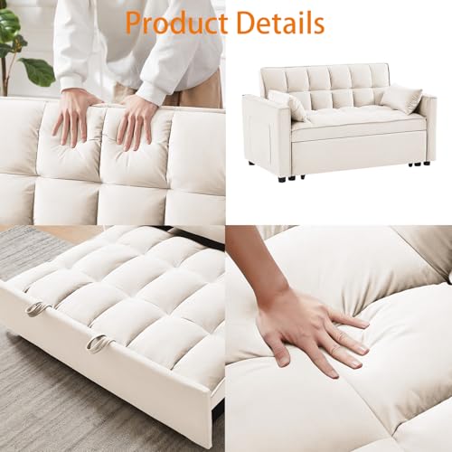 Grey 3 in 1 Convertible Sleeper Sofa Bed T77437