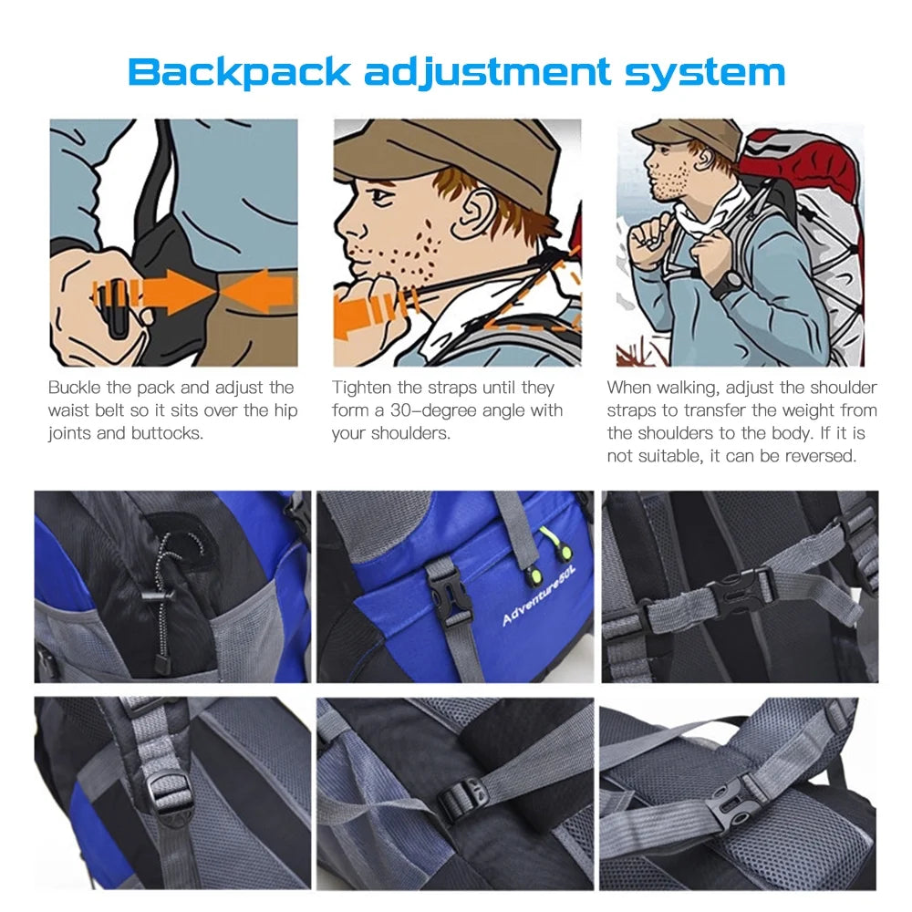 50L Water-resistant Hiking Backpack Daypack T969377