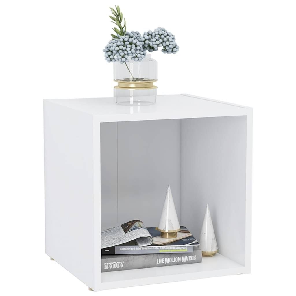 4 Pcs White Chipboard TV Cabinets A3067