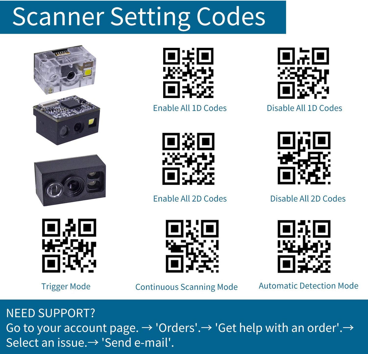 2D Wireless Barcode Scanner with Stand, Pack of 2 K85844