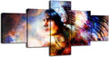 American Indian 5 Piece Canvas Wall Art Framed 50''Wx24''H S76113