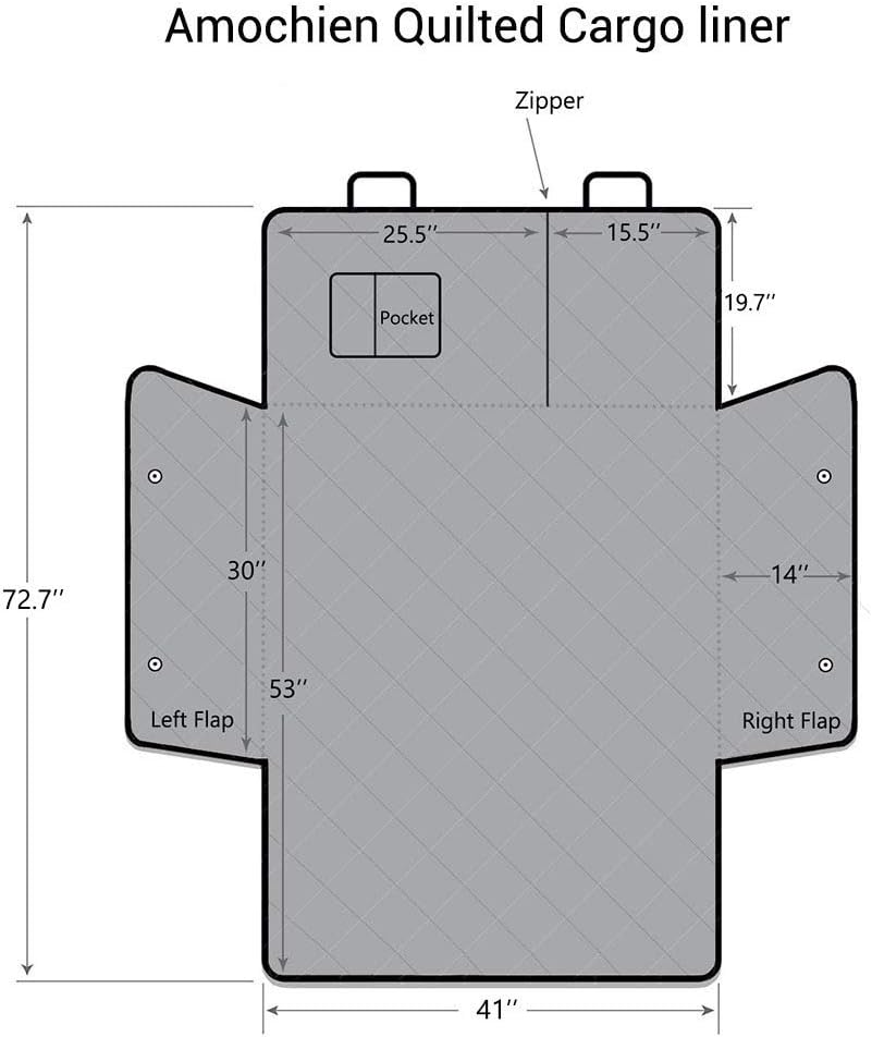 Waterproof Non-Slip Dog Cargo Liner with Side Walls Protector and Bumper Flap Black Pack of 2 T45692