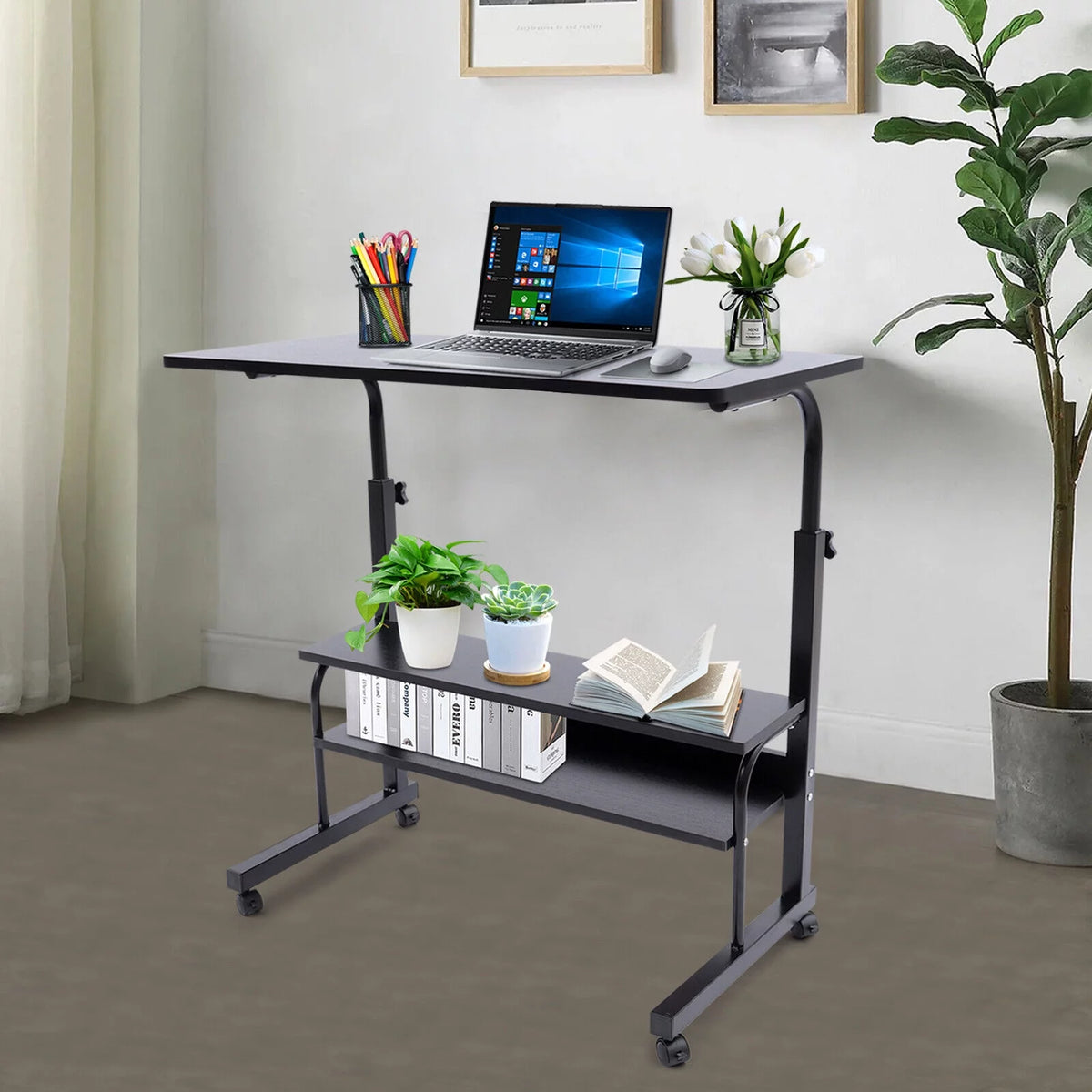 Adjustable Height Desk with Wheels A2902