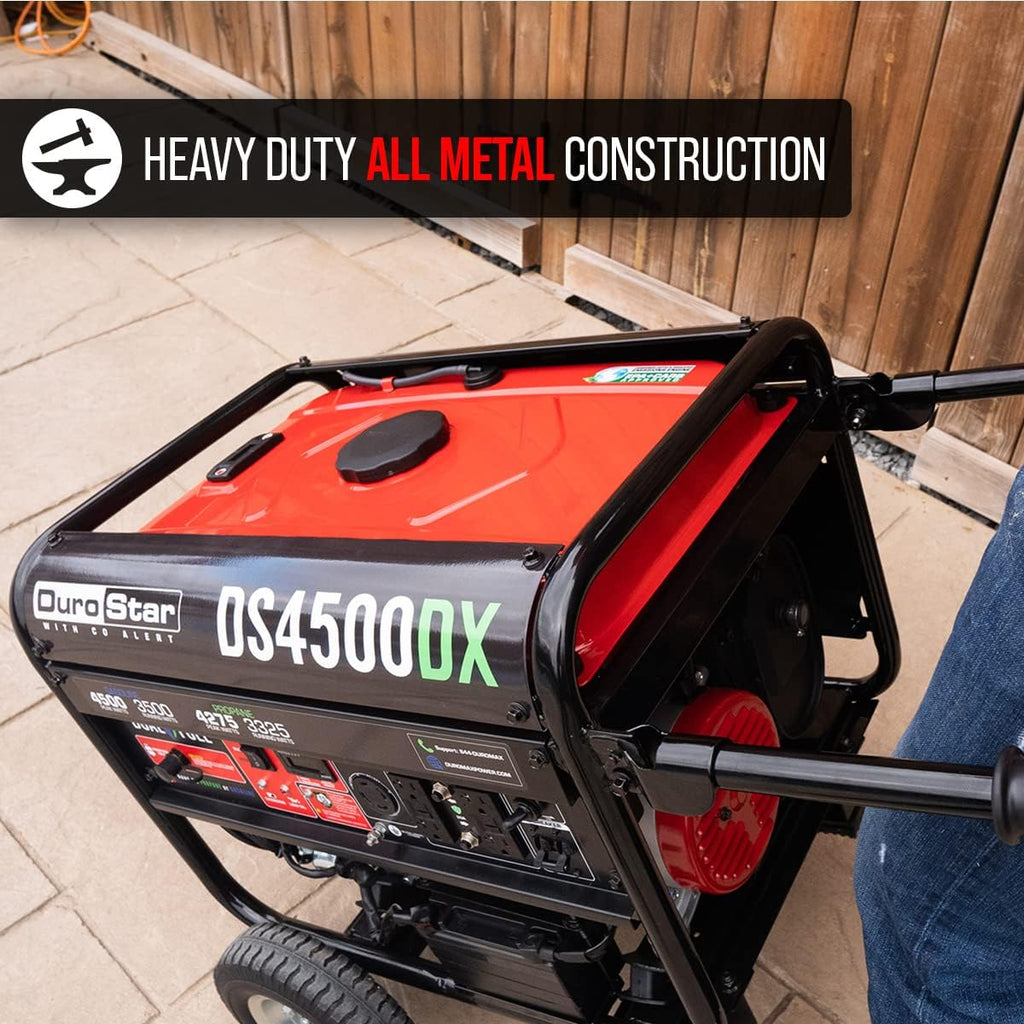 Dual Fuel Portable Generator 4850 Watt Gas or Propane Electric Start Red Black C51064