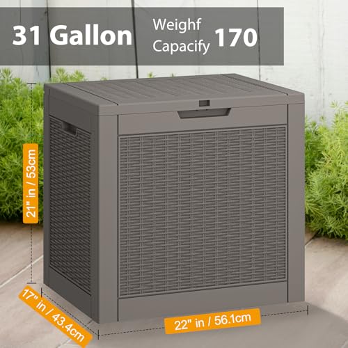 31 Gallon Outdoor Storage Box Waterproof Deck Box O72905