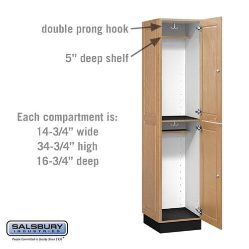 Solid Oak Executive Wood Locker Double Tier E178689