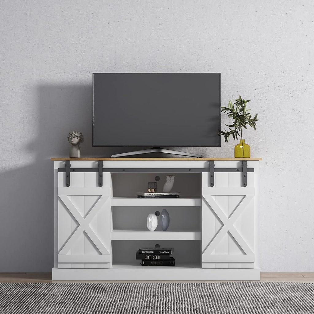 Wood TV Stand with Storage Cabinet for 50 55 65 inch U745
