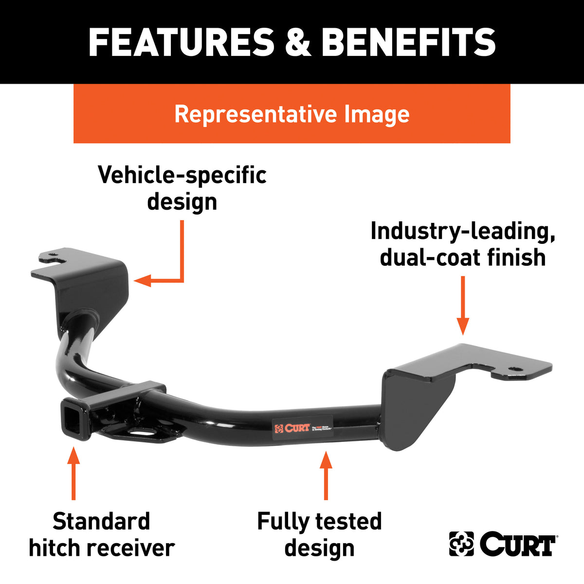 Class 1 Trailer Hitch with Installation Hardware, Pin & Clip J670
