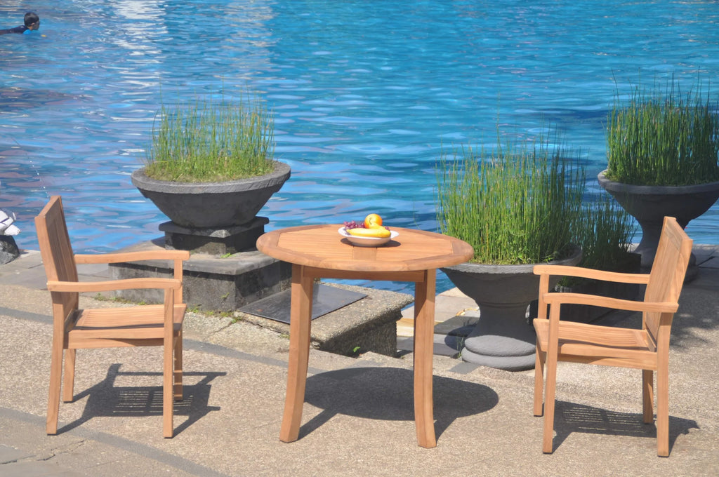 Grade-A Teak 3 Pc Outdoor Dining Set E59933