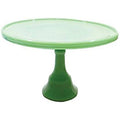Green Glass Cake Stand Q467