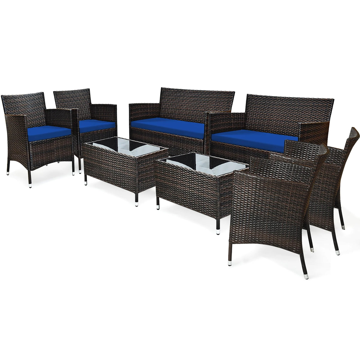 8 Pcs Cushioned Patio Furniture Set S8470