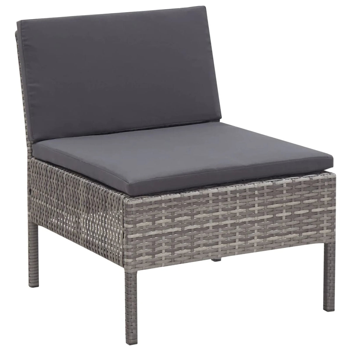 6 Piece Outdoor Conversation Set Gray Poly Rattan Patio Sectional with Coffee Table H605