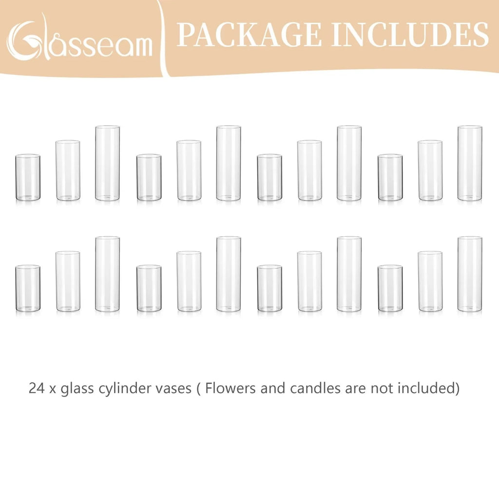 Glass Cylinder Vase Set of 24 U976