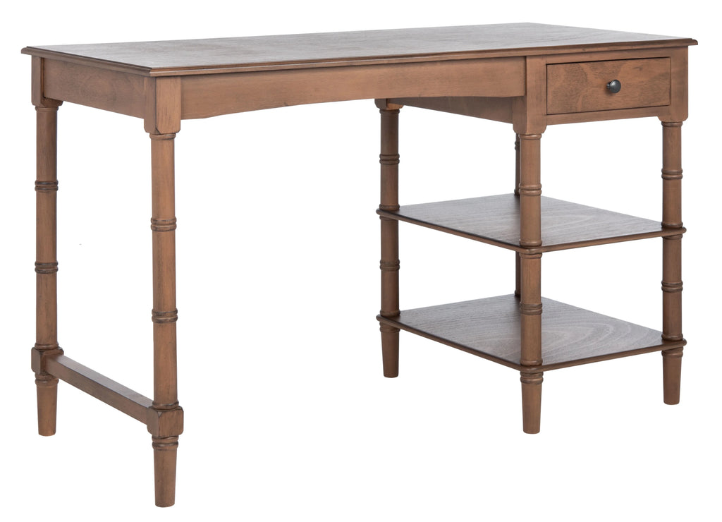 Brown Wood 1-Drawer Writing Desk E818568