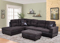 3 PCS Sectional Sofa Set with Storage Ottoman and Matching Pillows X449118