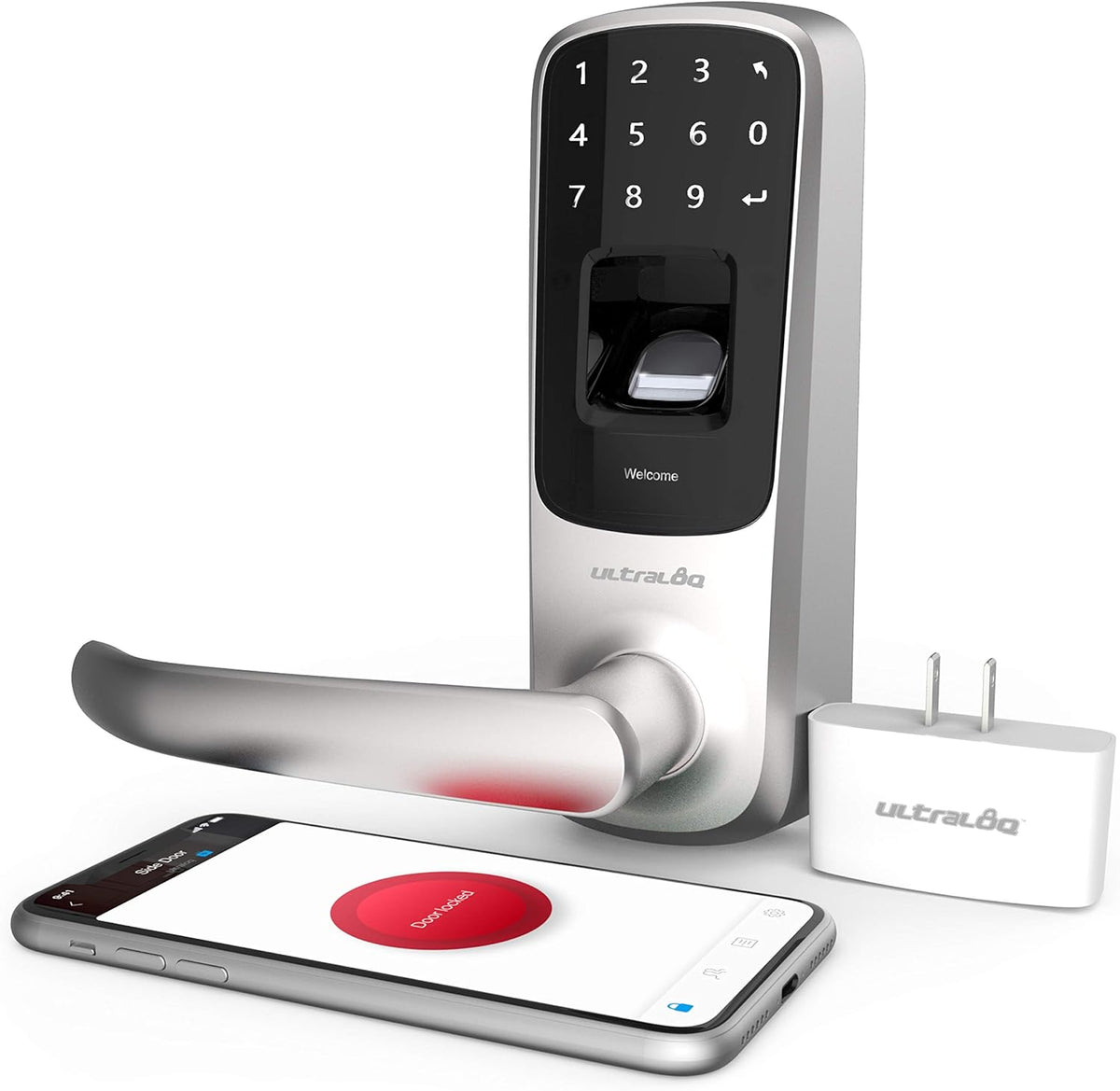 Smart Lock with WiFi, Bluetooth, Fingerprint and Touch Keypad, Satin Nickel Y612