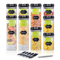 9 Pc Clear Plastic Airtight Food Container Set with Black Lid B429