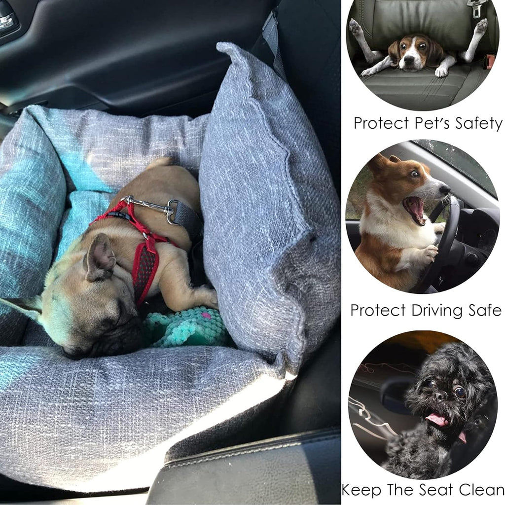 Washable Dog Car Seat with Leash V7043