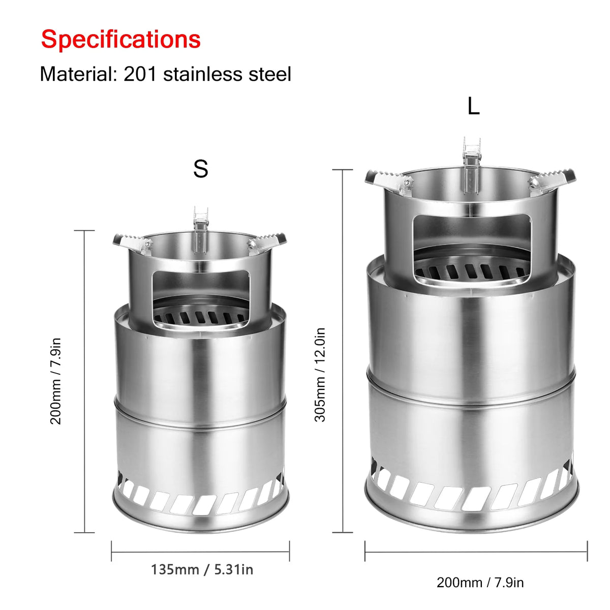 Outdoor Furnace Windproof Stainless Steel Portable Wood Stoves M5396