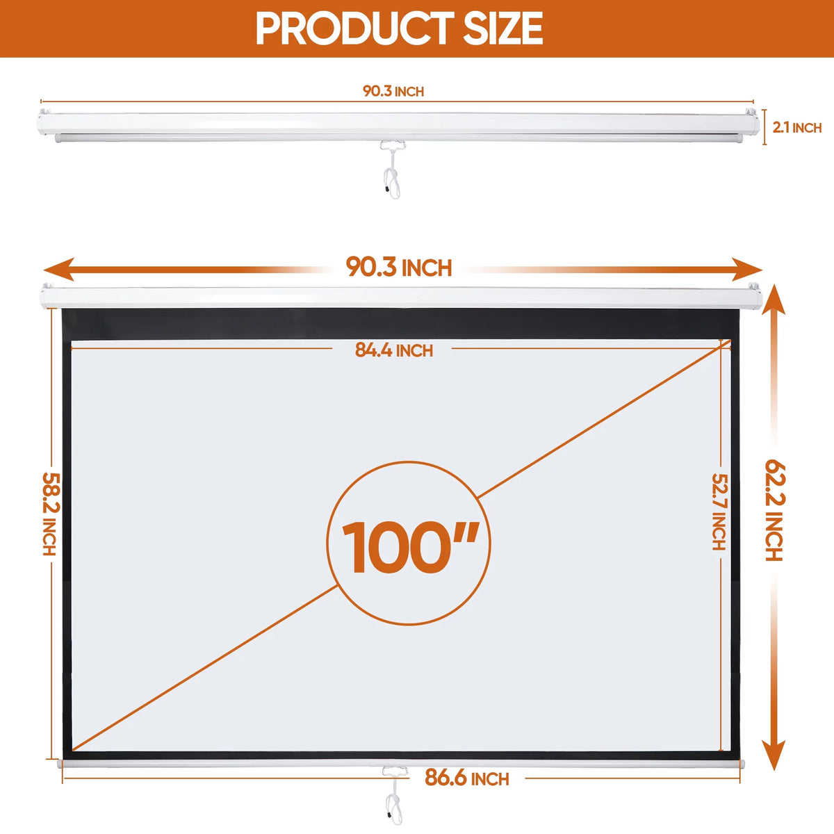 100 inch 16:10 HD 4K Projector Screen D865844