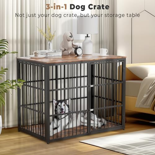 XL Wooden Dog Crate with 3 Doors H65137