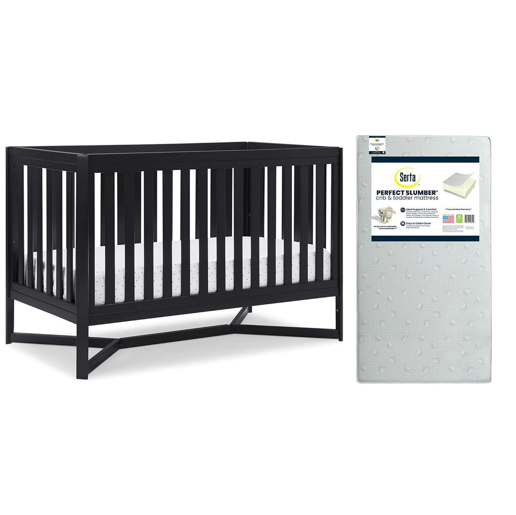 4-in-1 Convertible Crib and Dual Sided Crib & Toddler Mattress F64955