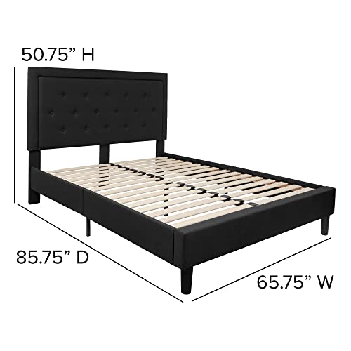 Queen Size Beige Fabric Upholstered Platform Bed with Pocket Spring Mattress I749470