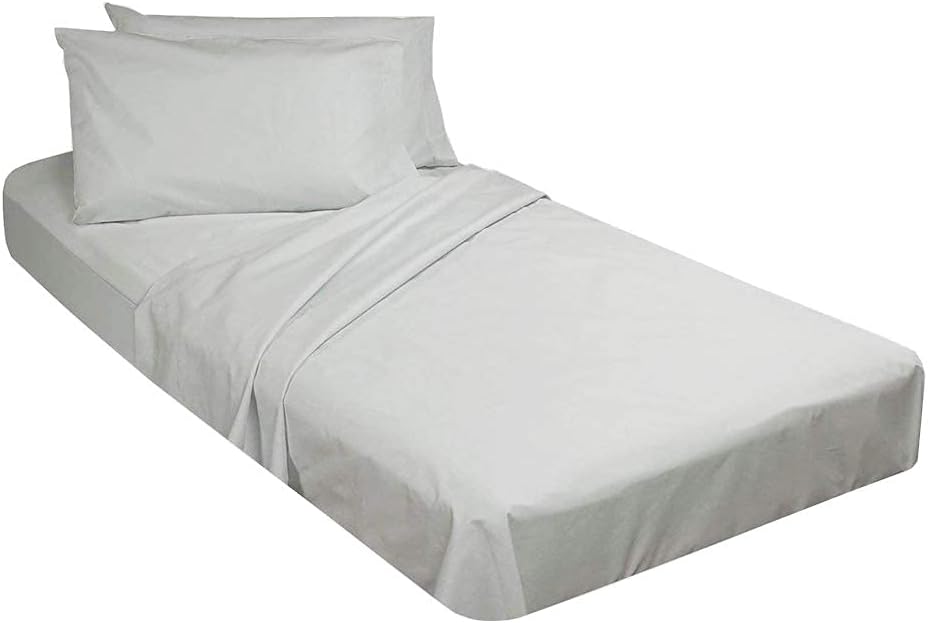 Ivory Solid Cotton Fitted Cot Sheet 4 Piece V6584
