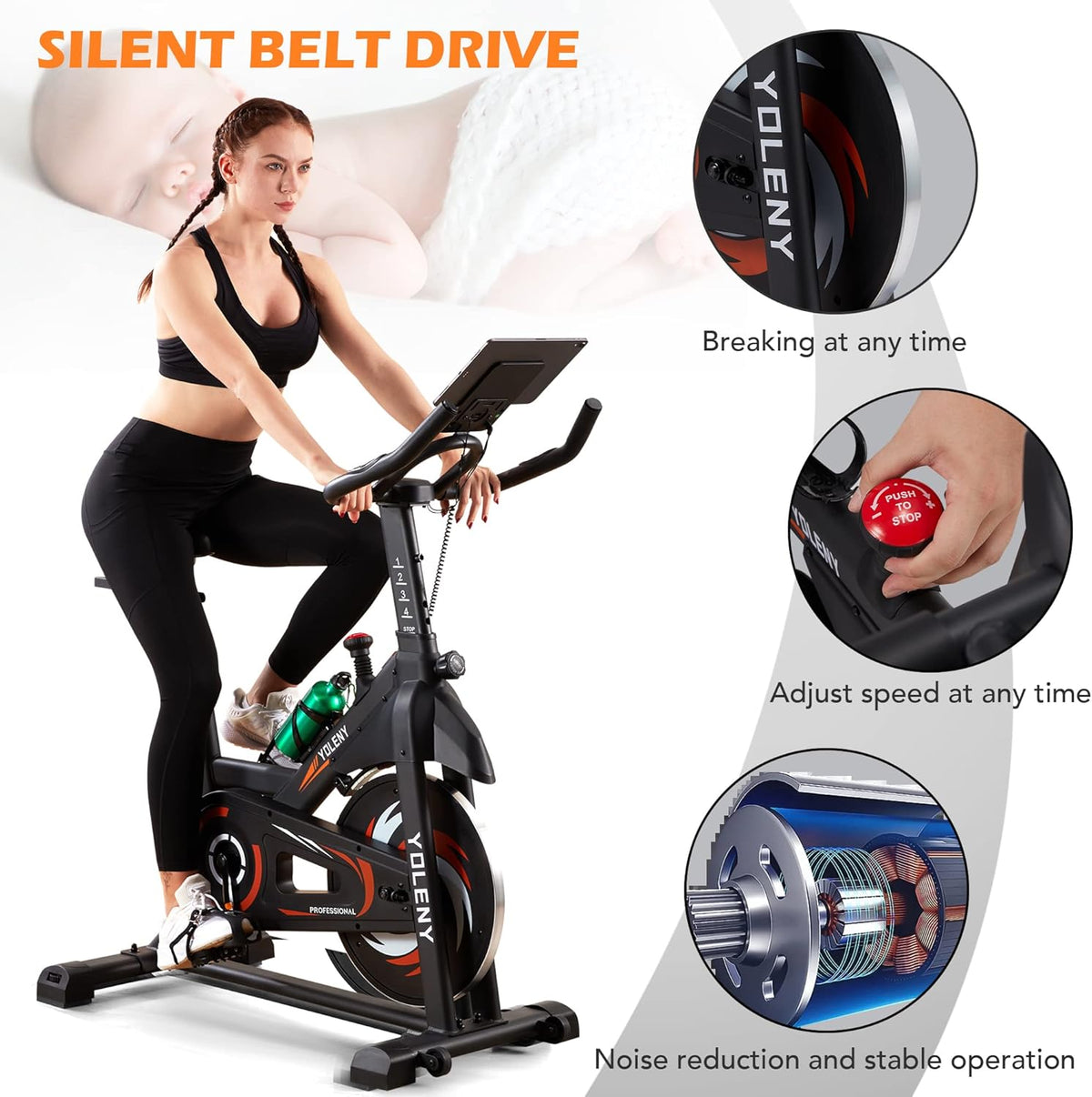 Exercise Bike with Magnetic Resistance and Digital Monitor U6564