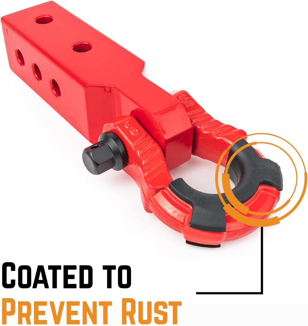 Red Pack of 2 Heavy Duty Steel Hitch Receiver A6635