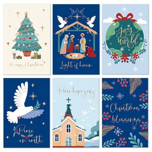 24 Pack Christmas Cards with 6 Designs D5960
