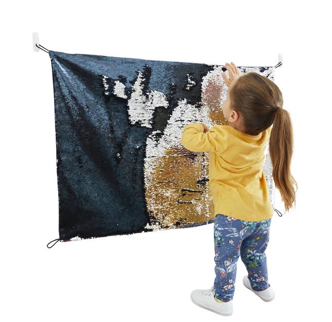Sensory Sequin Panel, 24 x 36 Inches, Blue/Silver A749690
